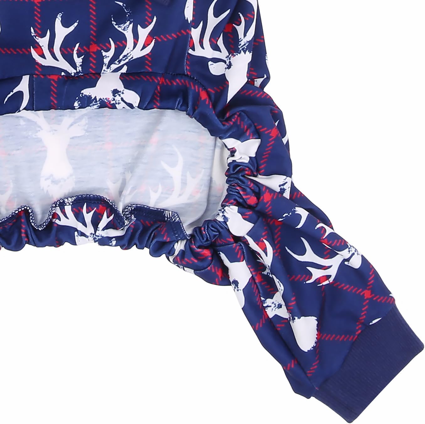 HDE Dog Pajamas One Piece Jammies Jumpsuit Pet Clothes Outfit Stretchy Lightweight Comfy Shirt Pjs for M-3XL Dogs Reindeer - L