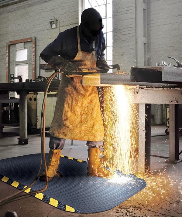 American Floor Mats Hog Heaven 5/8 inch Black & Black Border 4' x 8' Nitrile Backed Anti-Fatigue Comfort Mat