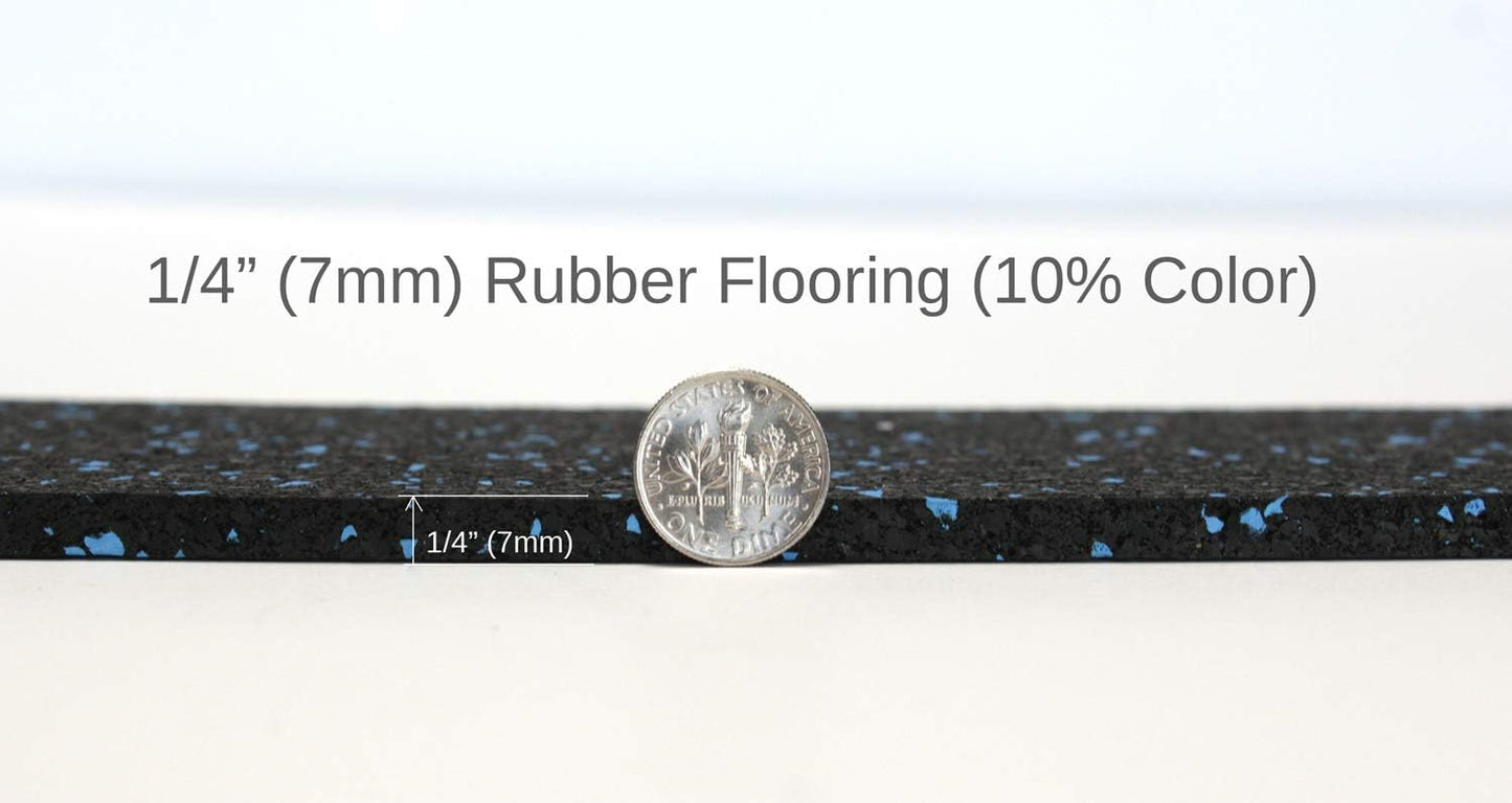 American Floor Mats 1/4in (7mm) Thick 10% Mocha 4' x 12' Heavy Duty Rubber Rolls, Protective Exercise Mats, Home Gym Rubber Flooring