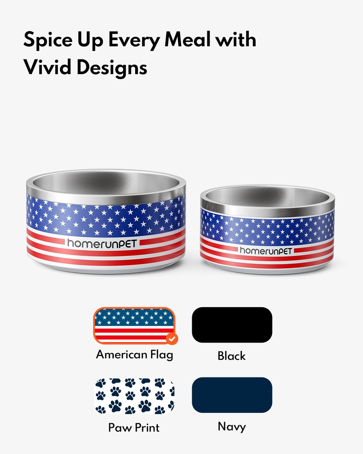 Dog Bowl, HomeRunPet Dog Food Water Bowl with Non-Slip Rubber Base, Metal Insulated Stainless Steel Dog Bowls, Double Wall Dog Bowl for Small Medium Large Dogs, Durable, Dishwasher Safe, 64oz