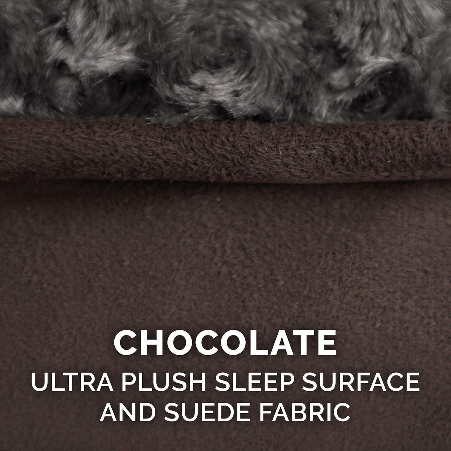 Furhaven Orthopedic Dog Bed for Large Dogs w/ Removable Washable Cover, For Dogs Up to 150 lbs - Ultra Plush Faux Fur & Suede Luxe Lounger Contour Mattress - Chocolate, Jumbo Plus/XXL