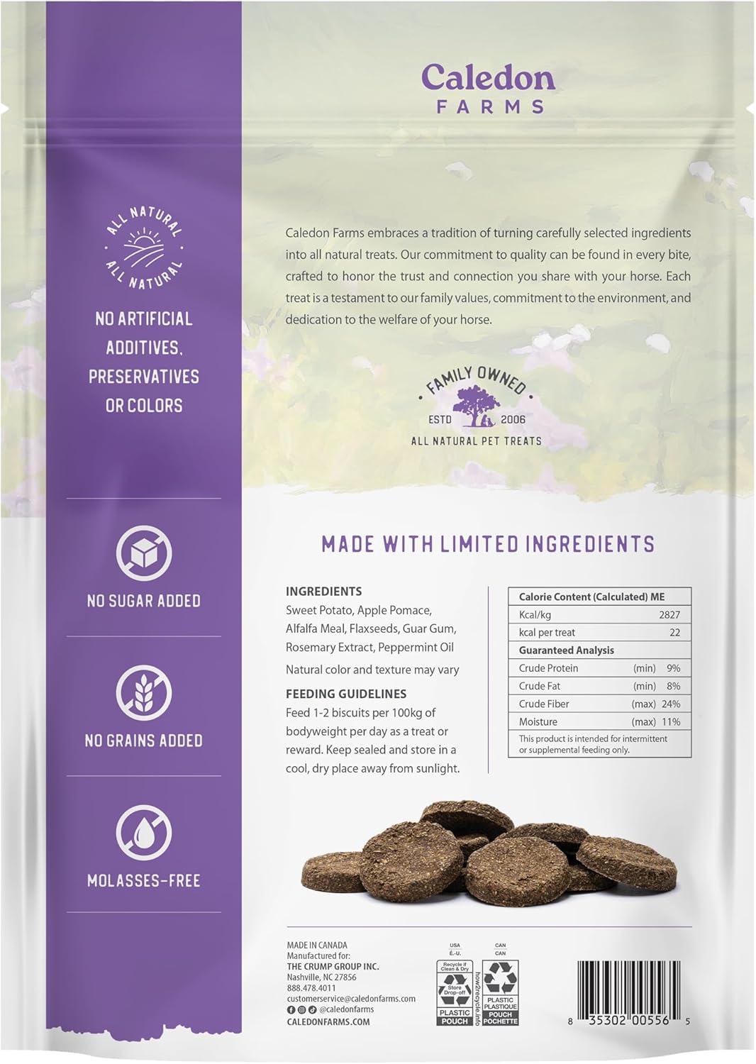 Caledon Farms Harvest Biscuits - Apple & Alfalfa Recipe 32 oz, Horse Treats