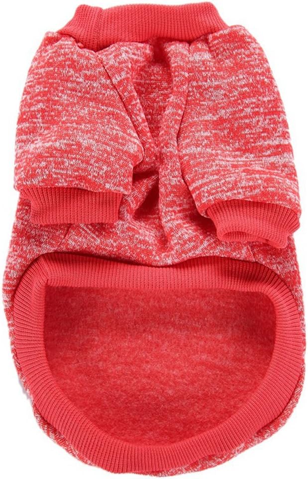 Jecikelon Dog Clothes Dogs Sweater Soft Puppies Clothing Winter Puppy Sweaters Warm Outfit for Dogs Small XXS XS Cat Apparel (Red, S)