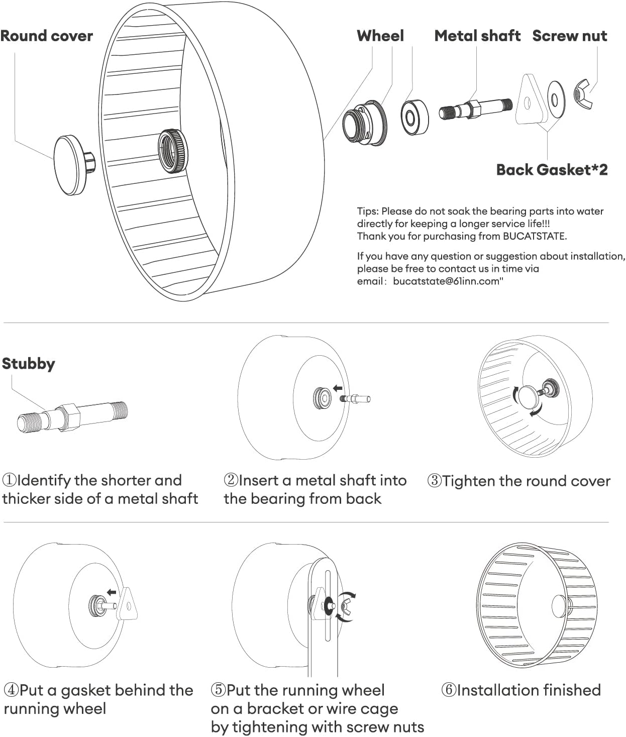 BUCATSTATE Hamster Wheel Silent, 5.5in Exercise Running Whees Quiet Spinner Mouse Wheels for Gerbil Dwarf Syrian Hamster Rat Mice