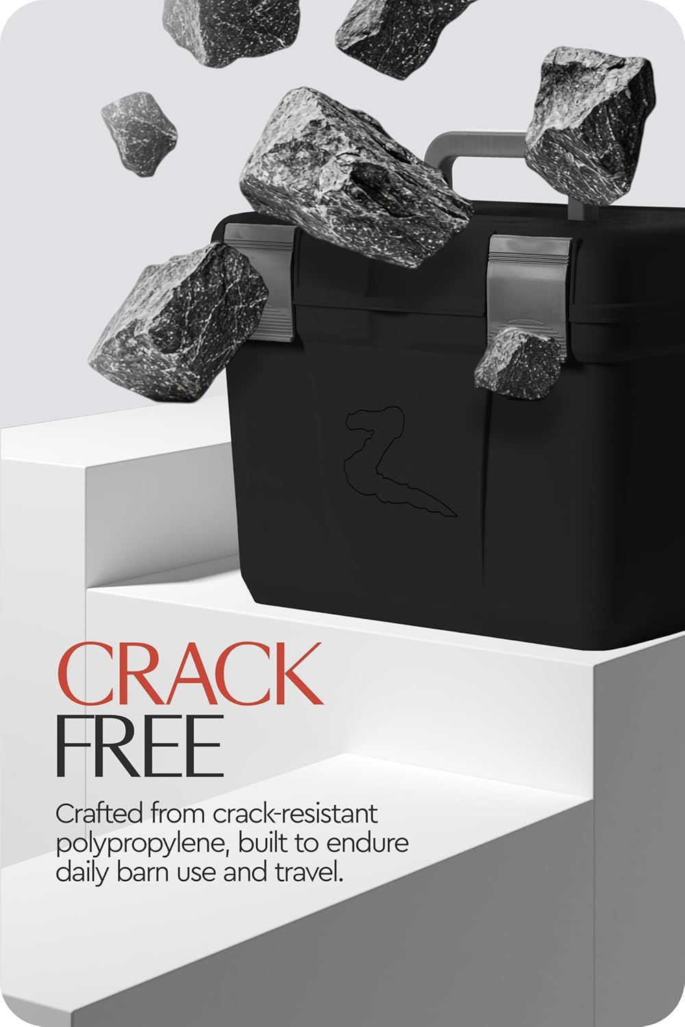 HORZE Smart Grooming Box for Horses, Dogs, Cats with Removable Tray | Non-Slip, Crack Resistant | 16" x 12" x 12" - Black - One Size