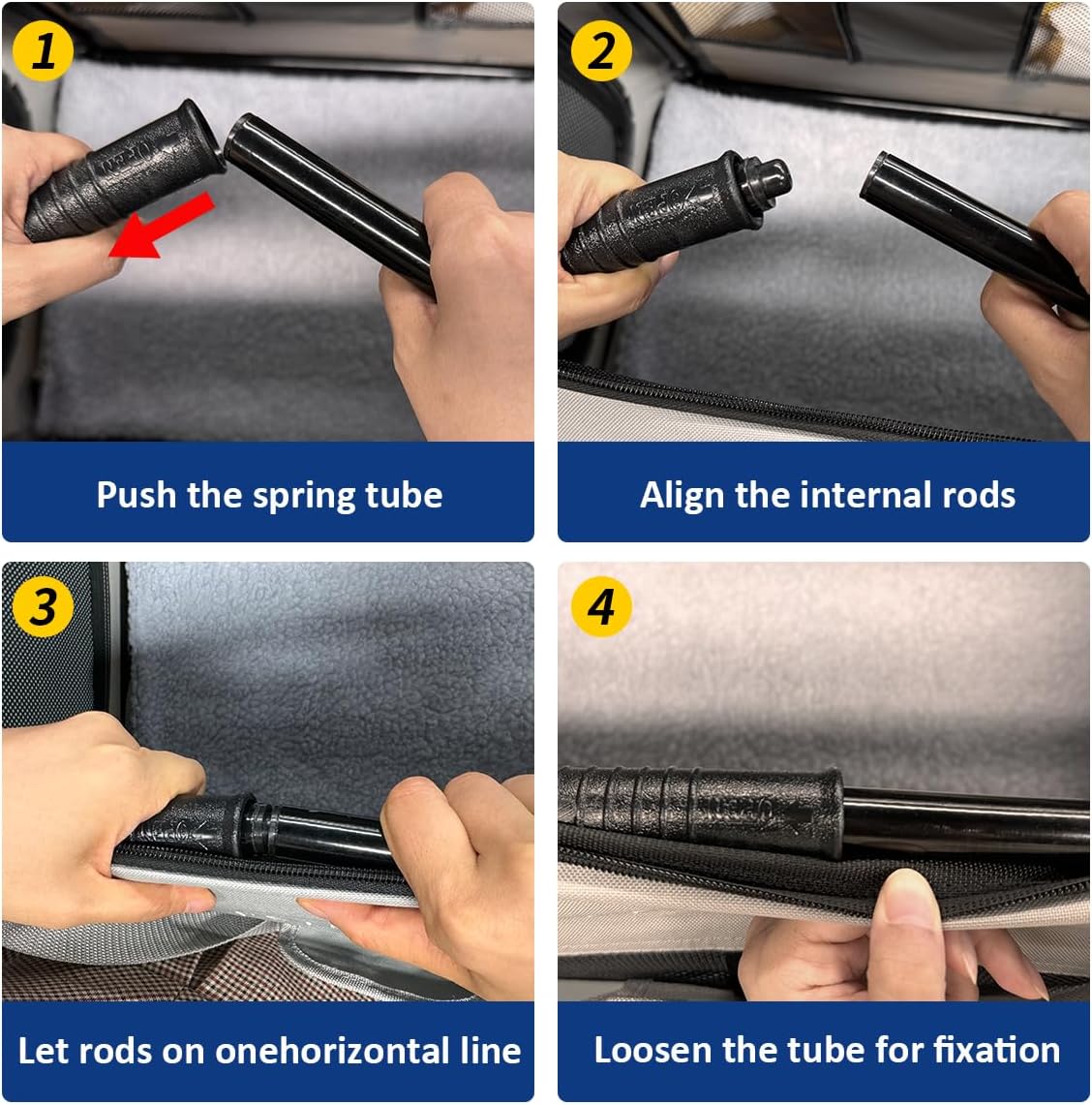 Extra Large Cat Carrier Soft Sided, Portable Small Dog Carrier for 2 Cats, 24"x16.5"x16" Car Travel Folding Comfortable Design, Navy