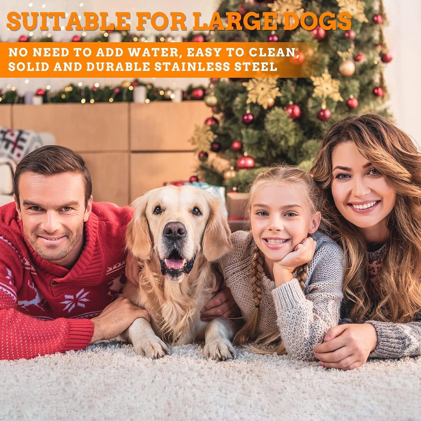 Stainless Steel Large Dog Bowl Set of 2, with 176 oz (24cup) High Capacity Metal Dog Food Bowls,Desirable Water and Food Bowls for Large, X-Large, and Giant Dogs,Heavy Duty, BPA-Free