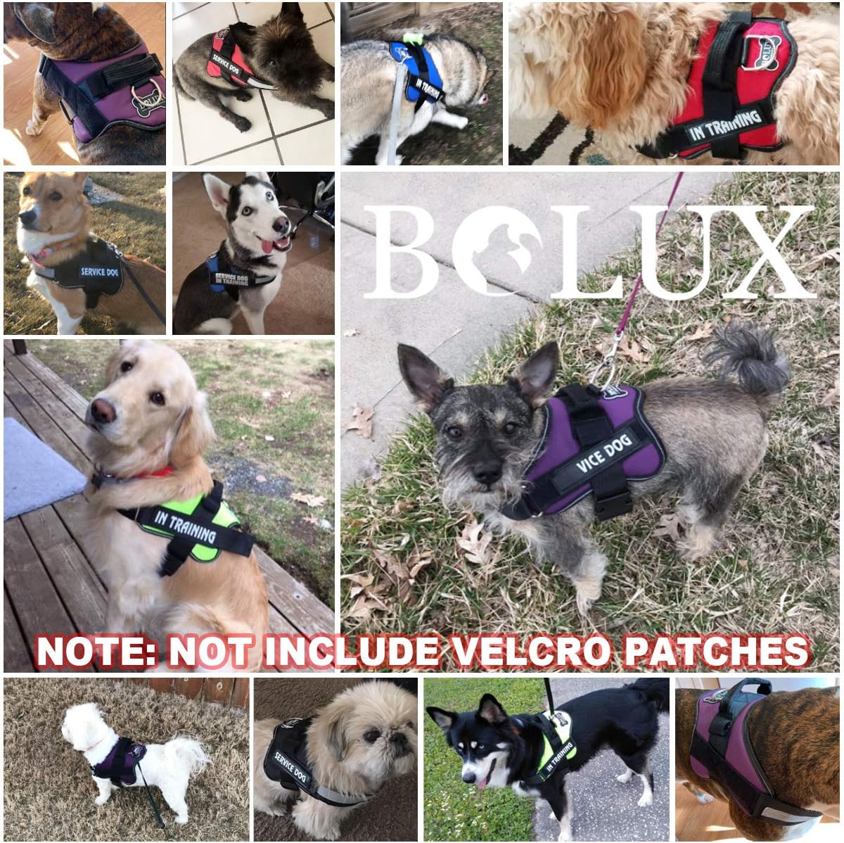 Bolux Dog Harness, No-Pull Reflective Dog Vest, Breathable Adjustable Pet Harness with Handle for Outdoor Walking - No More Pulling, Tugging or Choking (Dark Green, L)