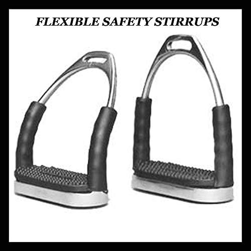 Flex Stainless English Saddle Stirrups Iron Pads Knee Ankle Stress Pain Relief