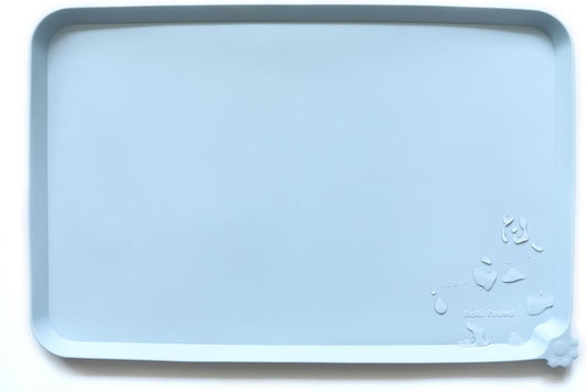 Hoki Found L Silicone Non Slip Pet Dog Cat Bowl Mats - Placemat - Feeding Mat - Waterproof - For Carpet - Frost