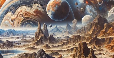 48X18IN Cosmic Spaceterrarium Background, Cool Parallel Space Themed Aquarium Reptile Habitat Background, Aquarium Background with 10EVA Double-Sided Tape