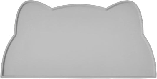 Cat Food Mat, Silicone Pet Feeding Mat for Floor Non-Slip Waterproof Dog Water Bowl Tray Cushion (20" x 12", Dark Gray)