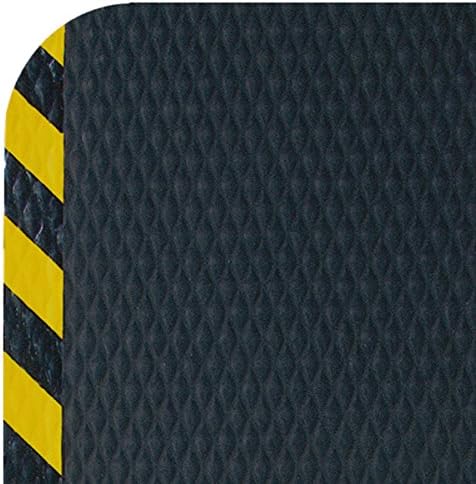 Hog Heaven 5/8 inch Black & Yellow Border 2' x 3' Nitrile Backed Anti-Fatigue Comfort Mat