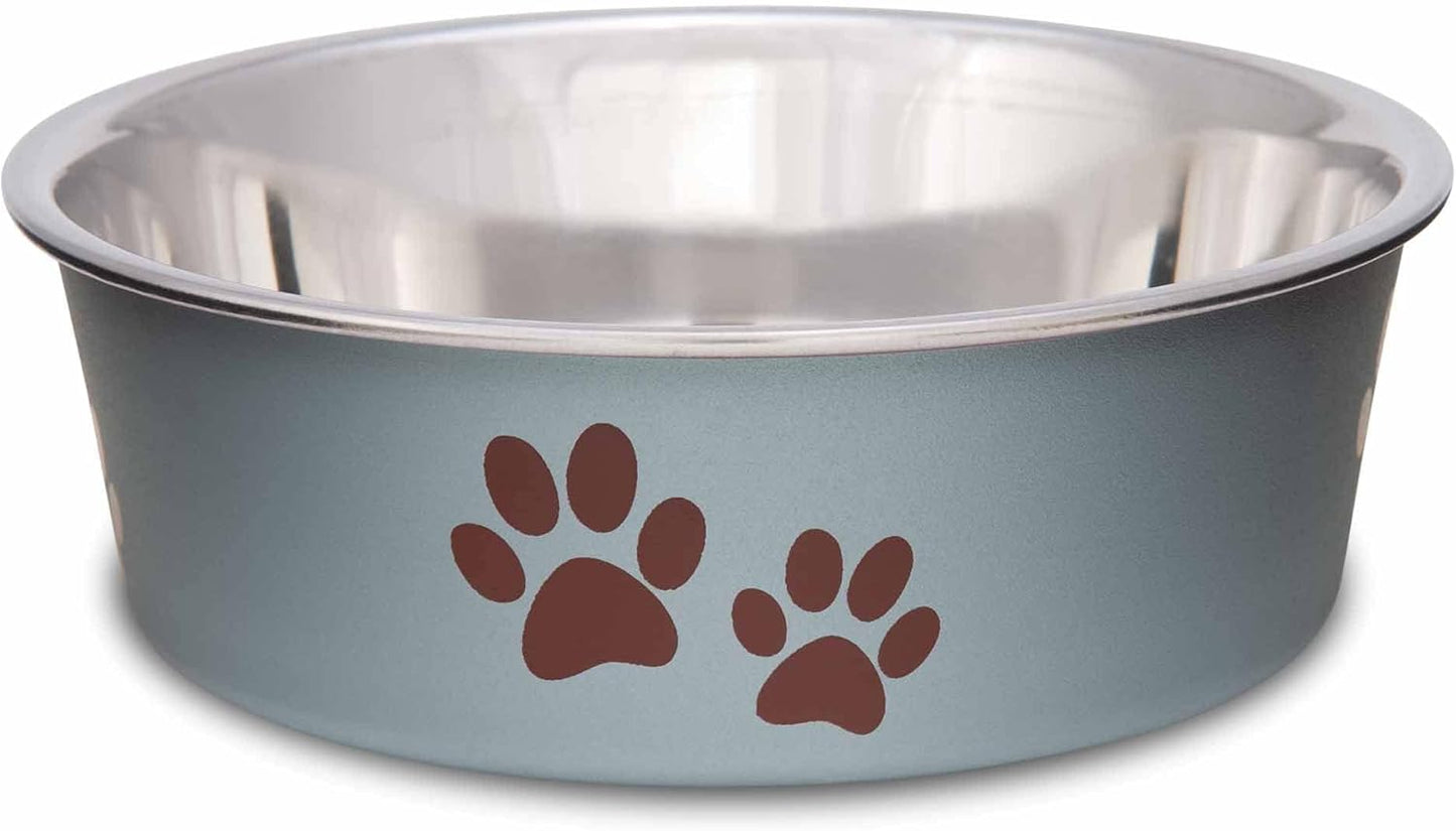 Loving Pets Bella Dog Bowls- Stainless Steel Dog & Cat Bowls - Spill Proof Dog Food Bowl, Cat Bowl, Puppy Essentials & Pet Supplies Great for Home & Travel (Small 10-20 lbs, Blueberry)