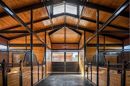 American Heavy Duty Stall Mats - Stable/Horse Mats - Thick, Durable Rubber Flooring - Solid Black 14' x 20' Set 3/4" Thick (70 Tiles Total)