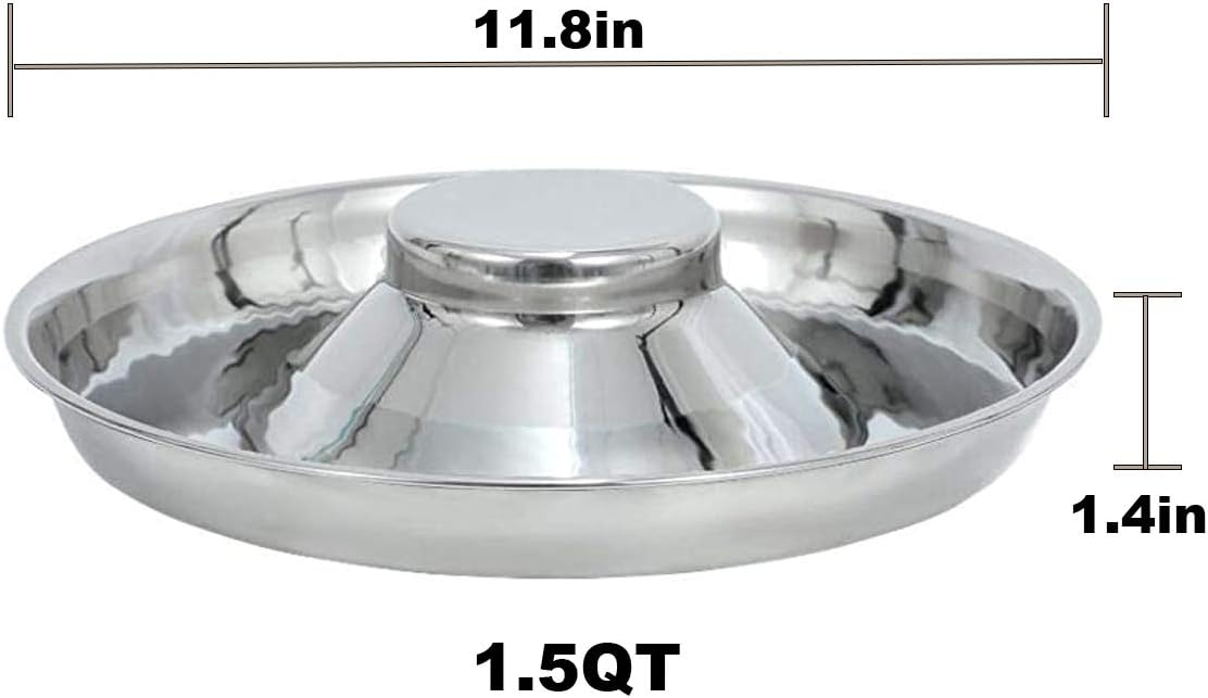 Stainless Steel Puppy Kitten Dish Whelping Weaning Dishes Feeder 11.8inch (2 Pack)