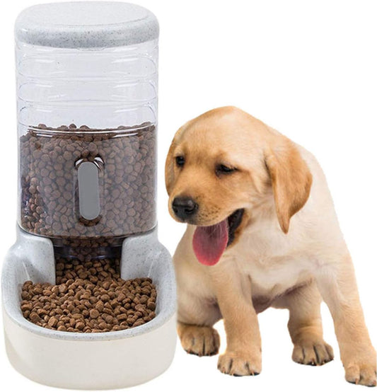 kathson Automatic Replenish Dog Food Dispenser Station,Easily Clean,1 Gallon Gravity Feeder Cat Eating Bowl,Large Capacity Pet Self Feeding for Dogs, Cats Small Pets Puppy Kitten Rabbit Bunny