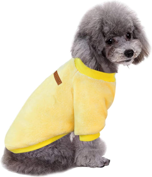 Jecikelon Pet Dog Clothes Dog Sweater Soft Thickening Warm Pup Dogs Shirt Winter Puppy Sweater for Dogs (Z01-Yellow, X-Small)