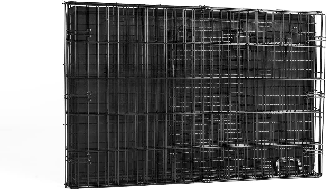 Amazon Basics Durable, Foldable Metal Wire Dog Crate with Tray, Single Door, 42 x 28 x 30 in, Black