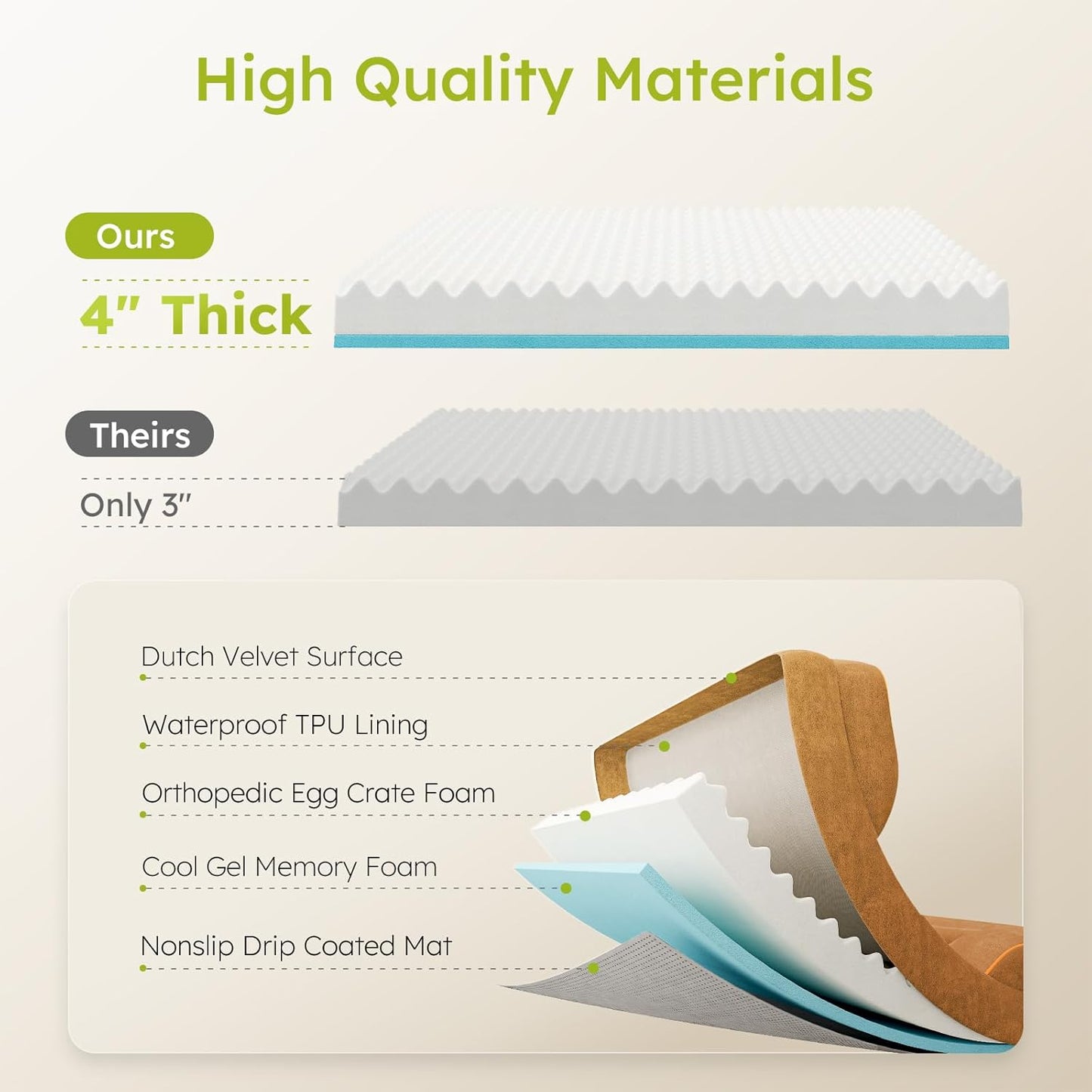 Jumbo Dog Bed for Extra Large Dogs, Orthopedic Dog Bed with Cooling Gel Memory Foam, Waterproof Pet Bed with Removable Washable Cover, 45" Pet Sofa Couch Dutch Velvet with Bone Toy, Brown