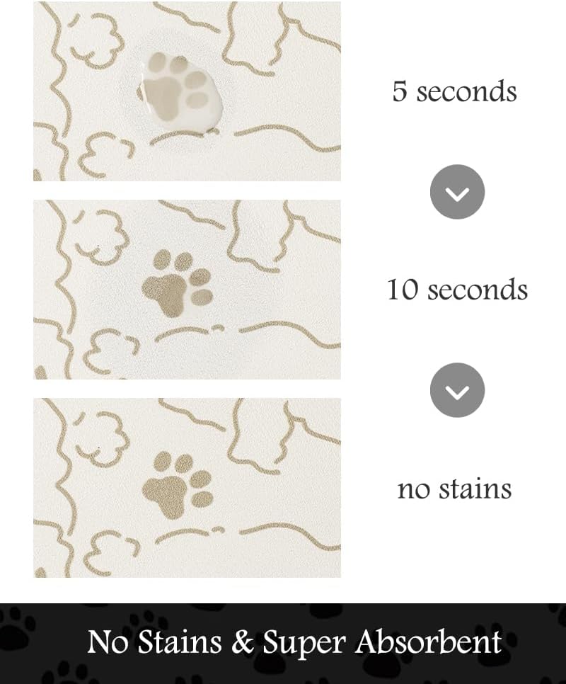 Pet Feeding Mat-Absorbent Dog Mat for Food and Water Bowl-No Stains Quick Dry Water Dispenser Mat-Dog Accessories Pet Supplies-Bowl for Messy Drinkers（FRAMEDOGS,12"x19"