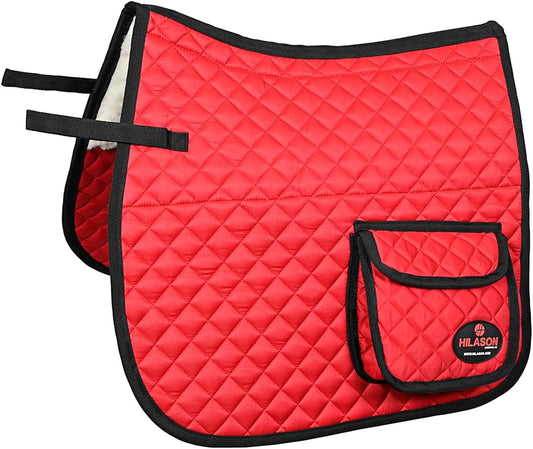 HILASON Western Horse Luxury Quilted Saddle Pads with Pockets | Pad