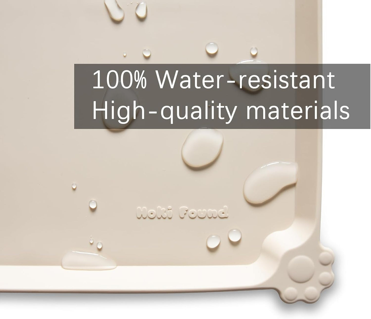 Hoki Found XX-Large Silicone Pet Food Mats - Non Slip Cat Dog Bowl Placemats - Waterproof Feeding Mats - Suitable for Carpet - Papayawhip