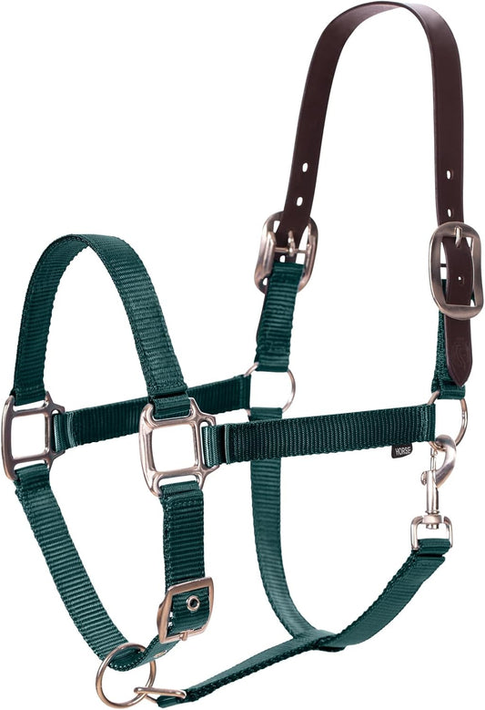 Equinavia Loki Adjustable Breakaway Horse Halter - Hunter Green - Warmblood