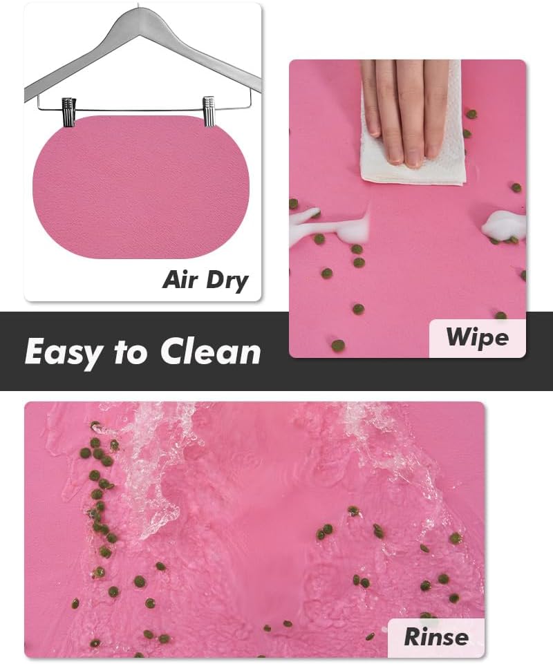 Absorbent Dog Food and Water Bowl Mat - Quick Dry, No Stains Feeding Mat for Messy Drinkers - Pet Supplies Accessories