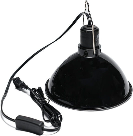 8.5 Inch Reptile Light Fixture, Dome Heat Lamp with UVB Basking, E26 Base for Amphibian & Reptile Terrariums