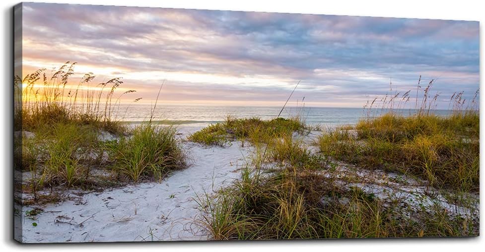 canvas wall art for living room bedroom Wall Decor ocean sand dunes grass Landscape painting Ready to Hang Home Decorations office family bathroom kitchen sea beach canvas art Prints pictures Works