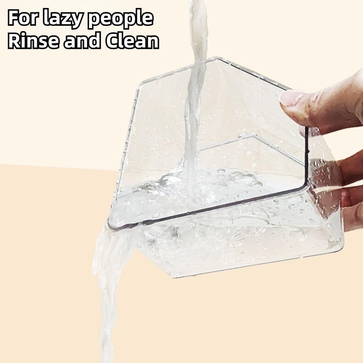 Hamster Sand Bath Box Container, Small Pet Sandbox Lid Design Take Bath Wooden Sandbox Dust Bath, Transparent Bathroom & Digging Box Acrylic Syrian Hamster Litter Box Small Animal Accessories (B)