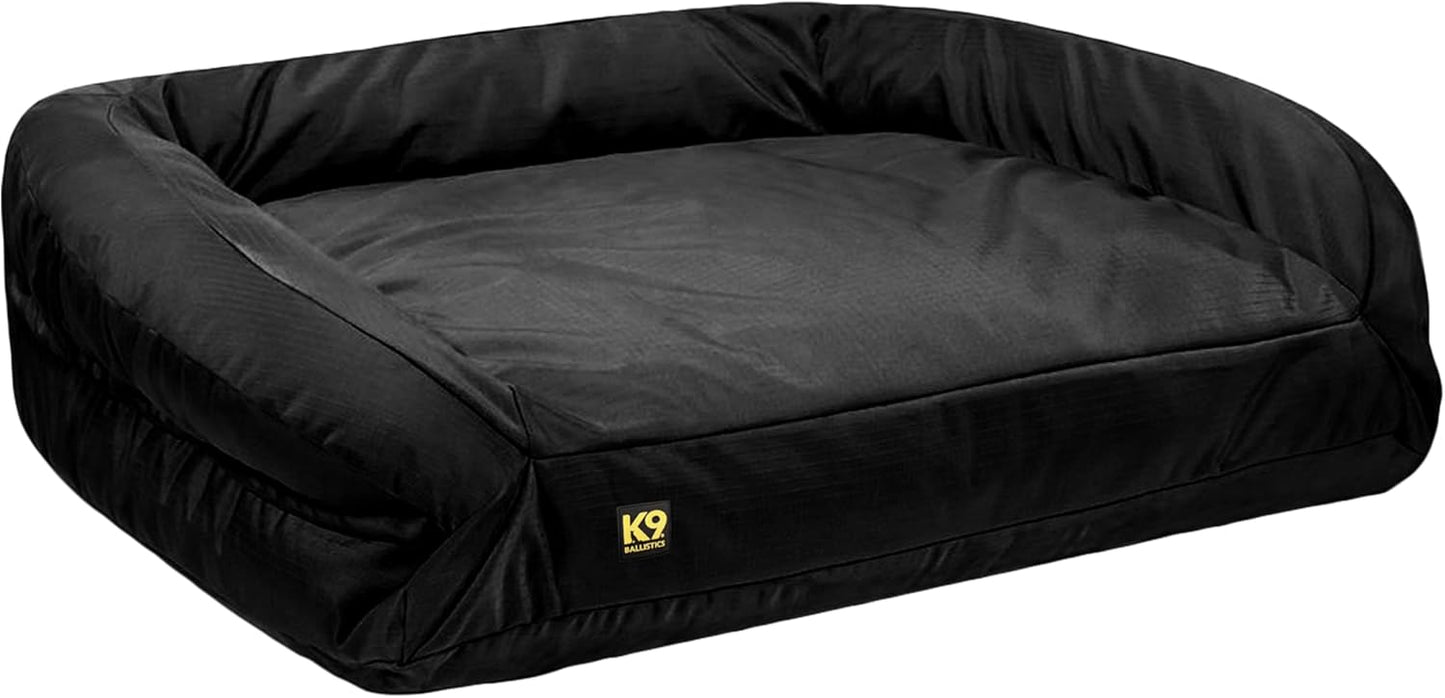 K9 Ballistics Tough Orthopedic XXL Extra Large Bolster Dog Bed - Washable, Durable and Water Resistant Dog Bed - Made for Big Dogs, 40"x68", Black