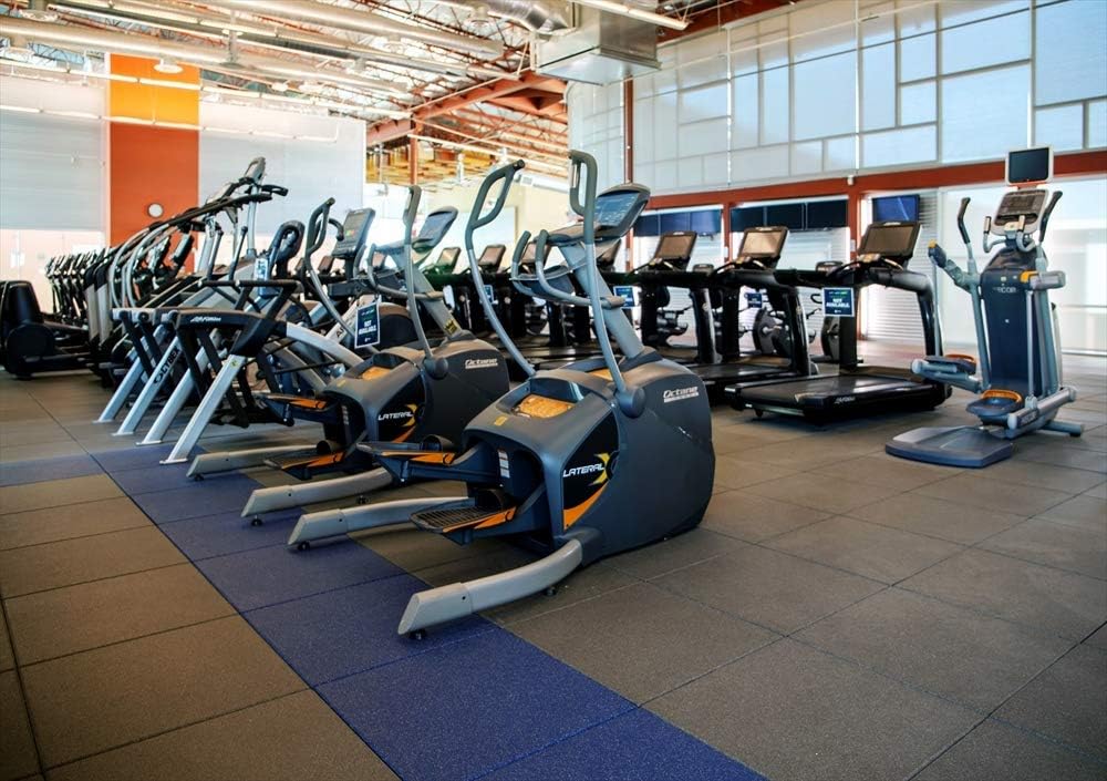 American Floor Mats - Extreme Rubber Gym Tiles - 1 Inch Thick Colorful Rubber Gym Tiles - Superior Shock and Sound Absorbing Tiles - 10% Gold 4 Tile Pack (Covers 16 Sq Ft)