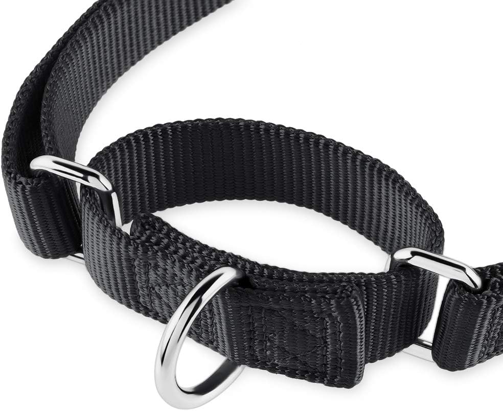 Heavy Duty Anti-Escape Martingale Collar Dog for Large Breeds Dogs - Walking Training Daily Use.(Large,Black)