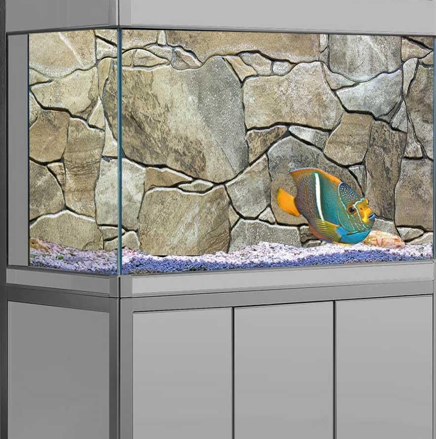 48X18IN Marble Aquarium Background, Art Marble Aquarium Background, Natural Marble Glass Terrarium Background with 8 EVA Double-Sided Tape