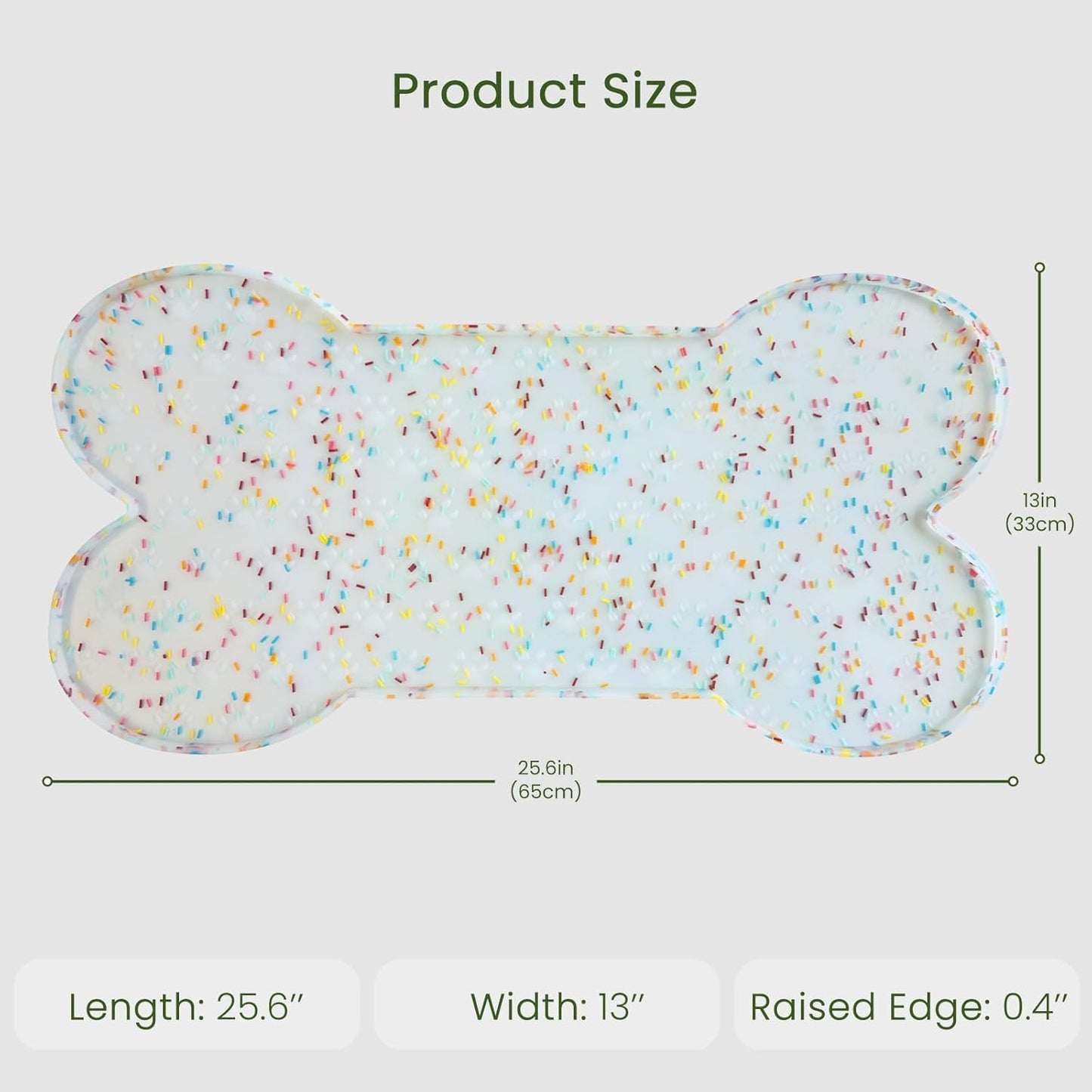 Dog Food Mat Anti-Slip Silicone Dog Bowl Mat Thicker Pet Placemat Waterproof Cat Feeder Pad with Raised Edge Puppy Kitten Feeding Mats Suitable Small Medium-Sized Dogs Cats Eating Tray