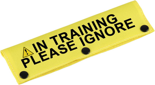 Funny Dog Leash Sleeve in Training Please Ignore Dog Leash Wrap Sleeve Alert Tag Pet Birthday Gift (Training Please Ignore-YE Sleeve)