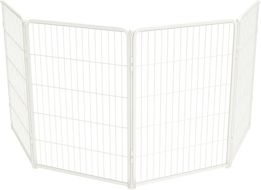 FXW Homeplus Unleashed Indoor Dog Playpen - Stress-Free and Safe Play, Heavy Duty 40 Inch 4 Wire Panels Dog Pen for Medium and Large Dogs, White│Patented