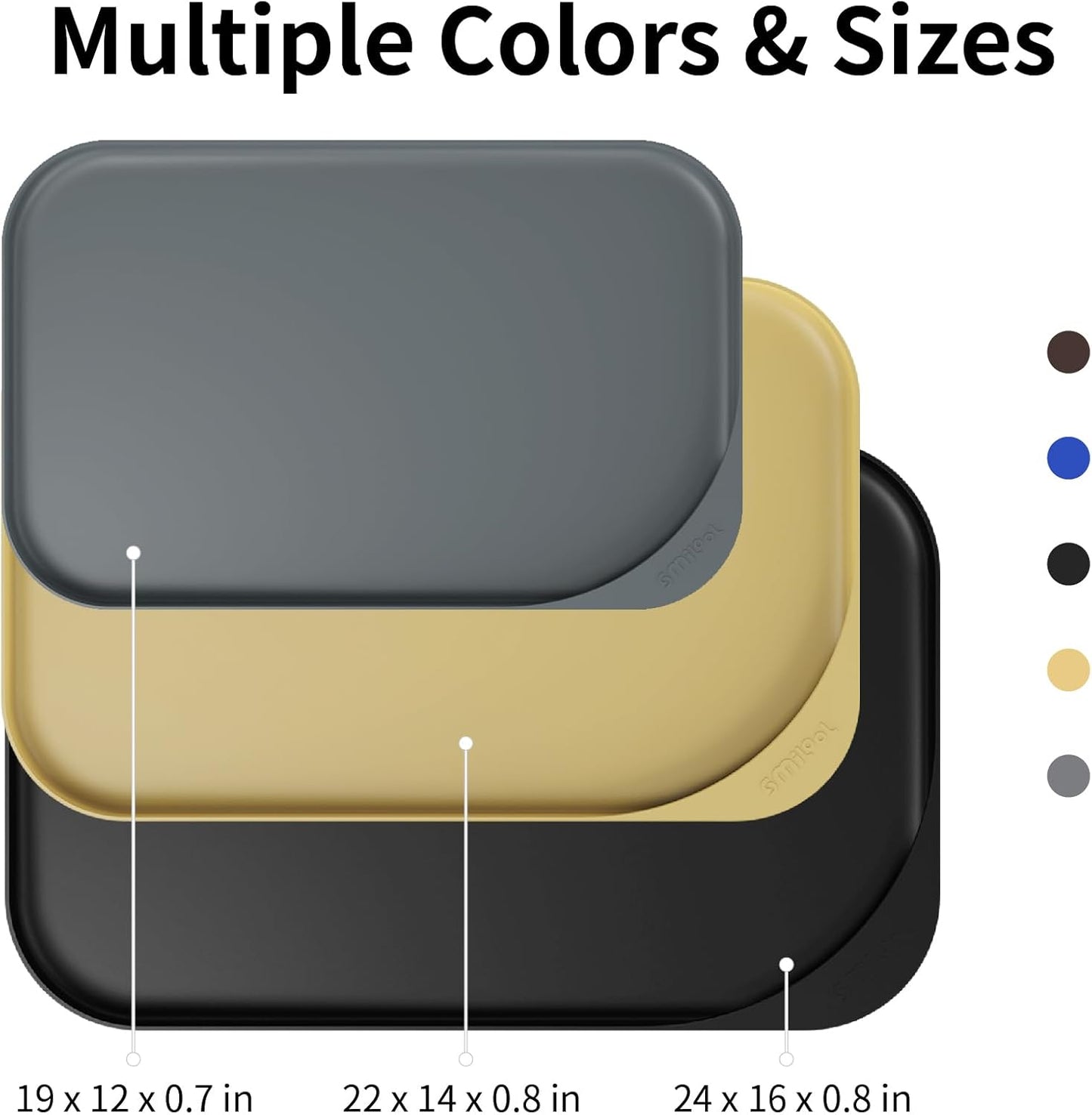 Silicone Pet Feeding Mat with Raised Edge & Residue Collection Pocket for Food and Water, Dog Bowl Mats, Cat Bowls Placemat with High Lip for Floor Waterproof, 24 x 16 x 0.8 Dark Turquoise