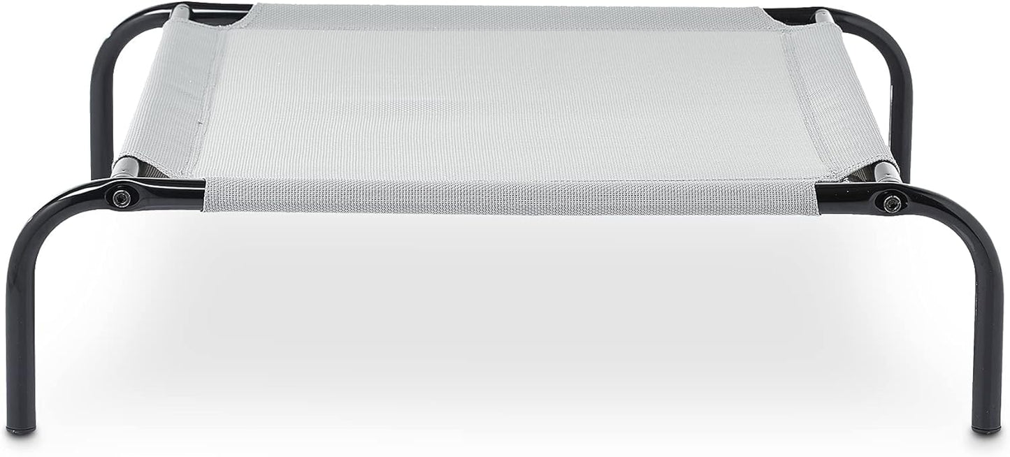 Amazon Basics Cooling Breathable Elevated Dog Bed with Metal Frame for Large Dogs, 51 x 31 x 8 Inch, Grey