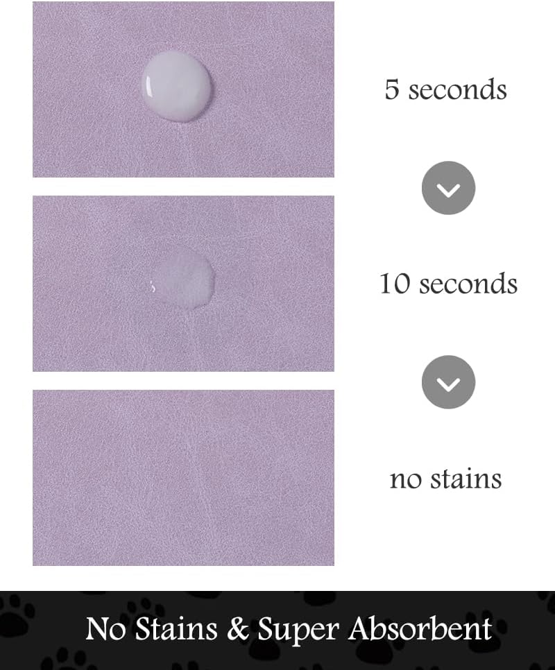 Pet Feeding Mat-Absorbent Dog Mat for Food and Water Bowl-No Stains Quick Dry Water Dispenser Mat-Dog Accessories Pet Supplies-Bowl for Messy Drinkers（Purple,16"x24"