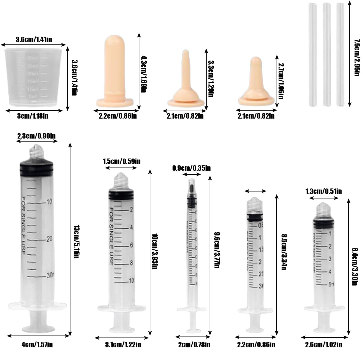 Suxgumoe Pet Feeding Bottle Set, Feeding Silicone Nipple with Bottle and Syringes, Reusable Pet Nursing Kits Feeding Tools for Rabbits, Small Animals (3 Nipples+5 Syringes + 1 Measuring Cup)