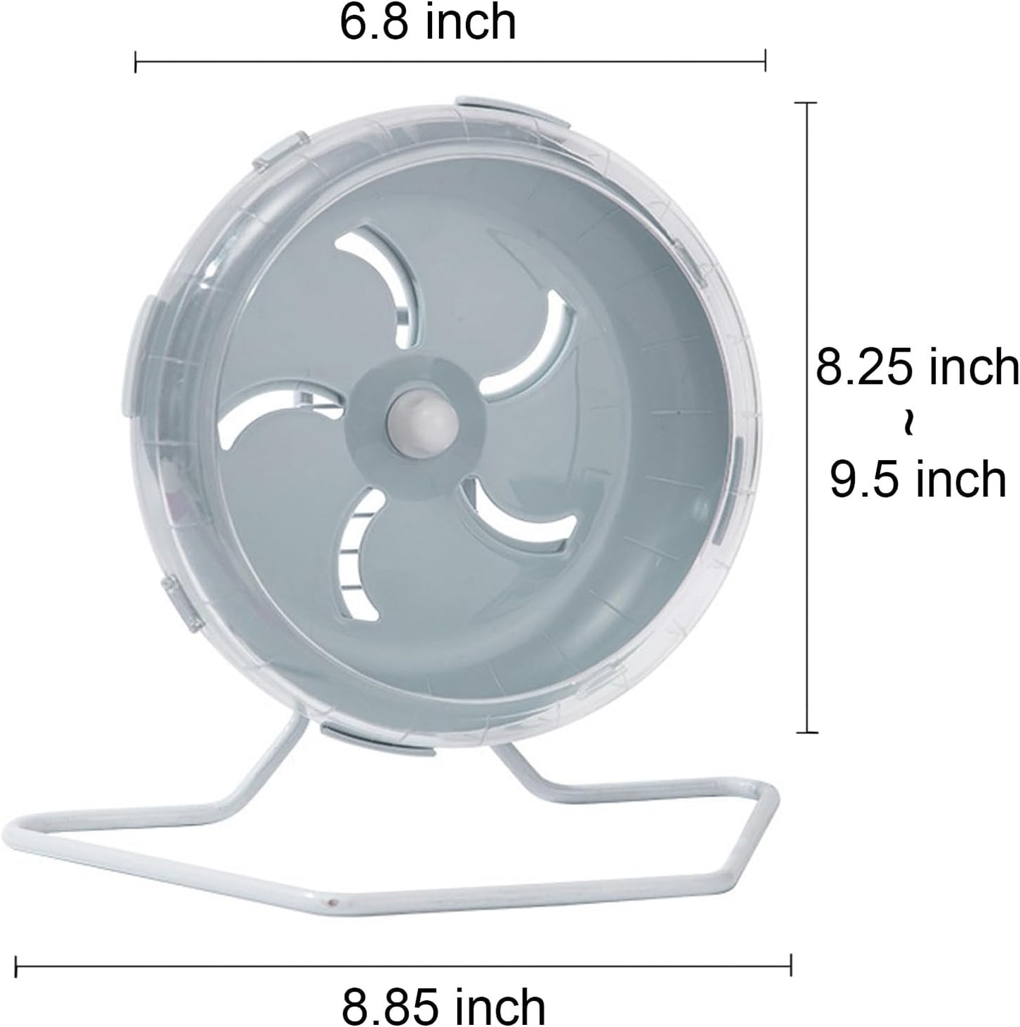 Jeeone Silent 7-Inch Hamster Wheel - Height-Adjustable Exercise Wheel Cage Accessories, Running Toys for Small Animals With Nest (Grey)