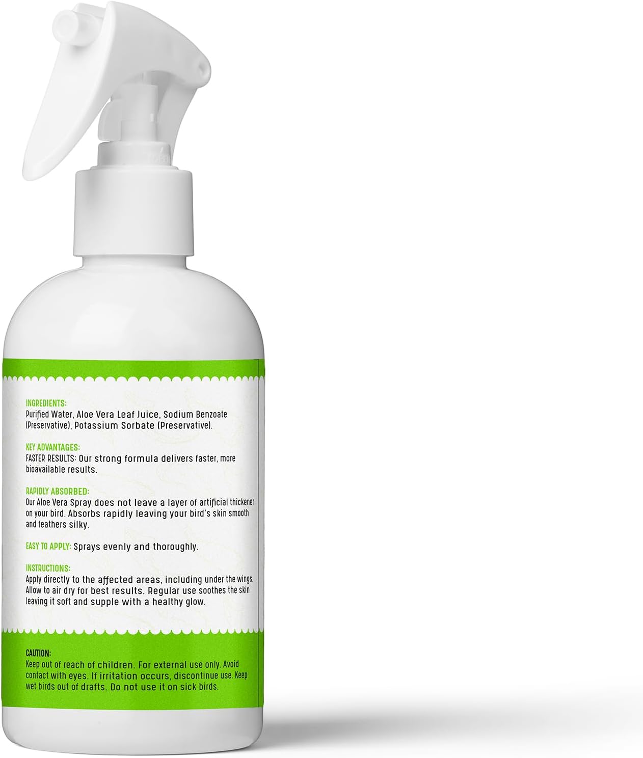 Aloe Vera Bird Spray for All Birds – Soothes Itchy Skin & Feather Plucking – 8oz Odor-Free Mist – Safe if Ingested, Daily Use – Softens Feathers – Natural Formula – Made in USA by UnRuffledRx™