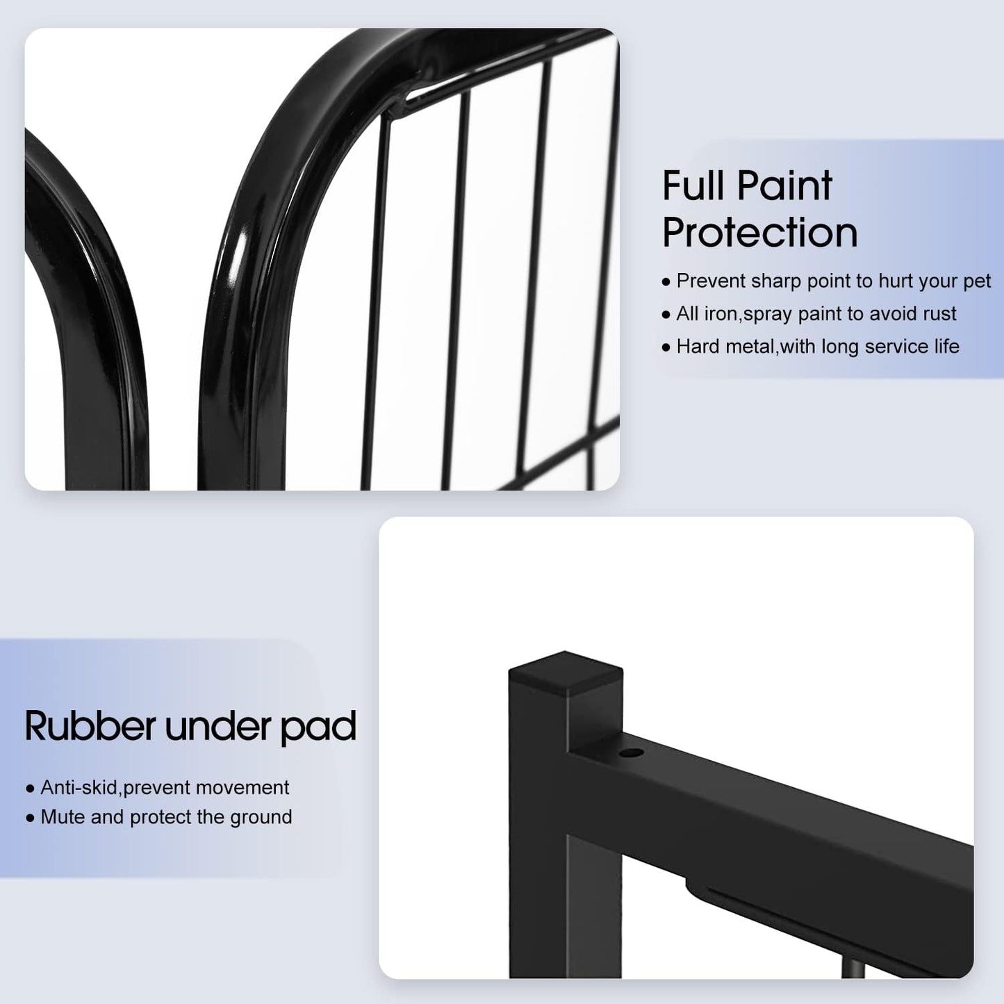 BestPet Dog Playpen Indoor 32 inch 32 Panels Metal Dog Pen Pet Dog Fence Outdoor Exercise Pen with Doors,Pet Puppy Playpen for RV Camping Yard, Black