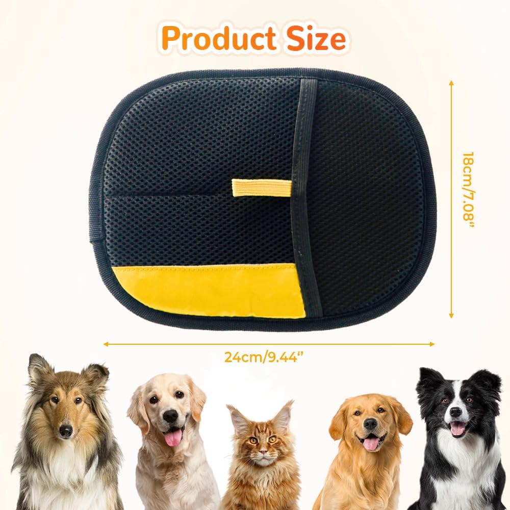 2025 Upgrade Pet Hair Remover Gloves, Reusable Cat Dog Grooming Gloves Pet Hair Remover Electrostatic Gloves, Premium Efficient Pet Hands on for Dogs, Cats & Horses with Long and Short Hair Fur (2)