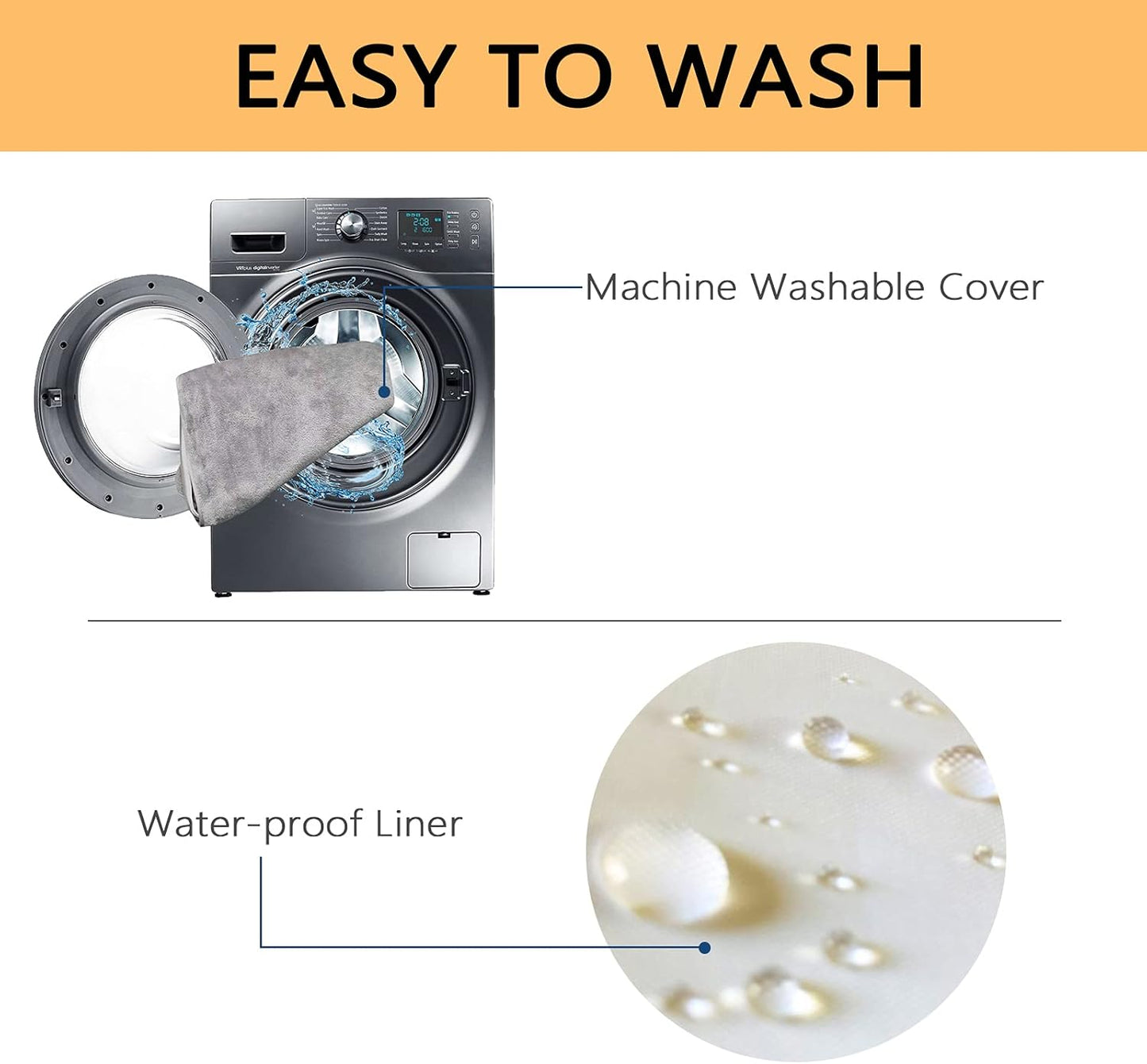 EMPSIGN Stylish Dog Bed Mat Dog Crate Pad Mattress Reversible (Cool & Warm), Water Proof Linings, Removable Machine Washable Cover, Firm Support Small to XX Large Dogs, Grey,XL(41''''*28''''*3'''')