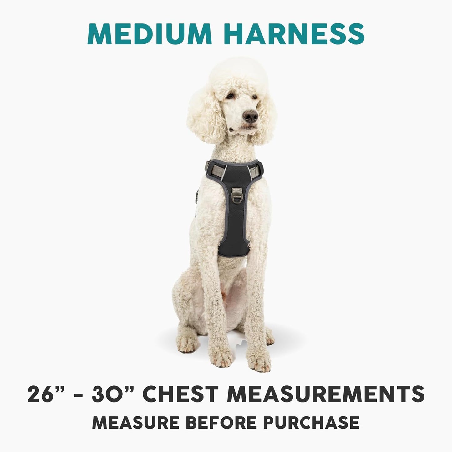 Embark Adventure Dog Harness, Reflective Trim No Pull Dog Harness Medium Sized - Military Grade Nylon, Front Clip with Gel Lined Handle. Soft & Padded Puppy Harnesses for Any Breed