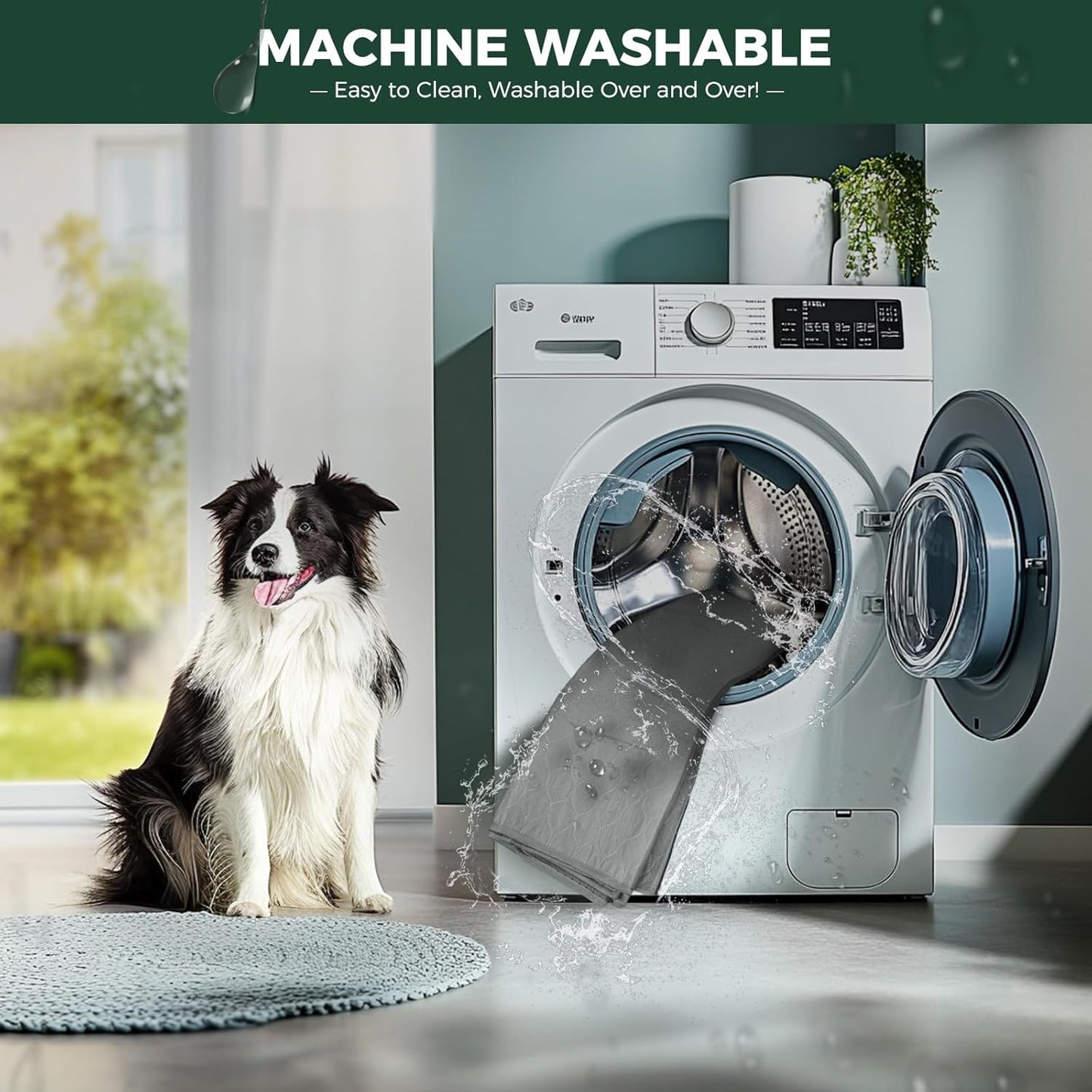 FXW Washable Pee Pads for Dogs, Puppy Pads with Super Absorbent, Specifically Designed for FXW Rollick/Homeplus 32inch 6 Panels Dog Playpen, 72" × 43" Rectangle, Gray, 1 Pack